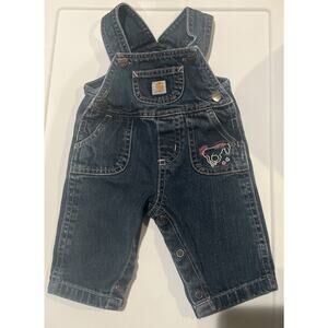 Baby Girl Carhartt Overalls Cowgirl Embroidered Denim Overalls Infant 3 months